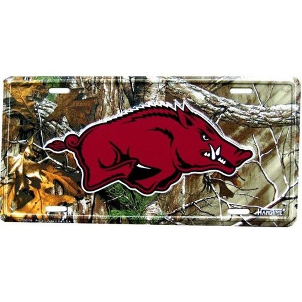 Arkansas Razorbacks NCAA Camo License Plate